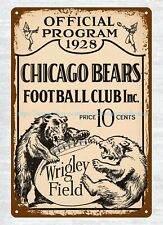 wall 1928 football Chicago Bears vs Detroit Wolverines Program metal tin sign picture