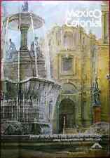Original Poster Mexico Saltillo Plaza Fountain Nymphs Santo Christo Colonial picture