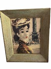 Gold Wood Picture Frame Vintage Victorian Girl Repro. Painting, Vry Gd, 10x12 In picture