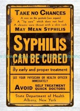 syphilis treatment sign by New York Department of Health metal tin sign picture