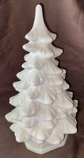 Vintage Ceramic Light Up Iridescent White  Christmas Tree picture