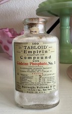 Antique Burroughs & Wellcome Co. *CODEINE* Poison Medicine Bottle w/ Tax Stamp picture
