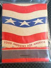 VINTAGE MATCHBOOK - FOOD INDUSTRY OF AMERICA - RED WHITE & BLUE - UNSTRUCK picture