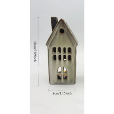 Christmas House Figurine Home Candle Holder Craft Tabletop Holiday Atmosphere De picture