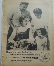 1960 National Multiple Sclerosis Society Ms Hope Chest woman wheelchair ad picture