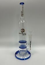 Tsunami 15'' Double Honeycomb Water Bong Pipe - Clear / Blue picture