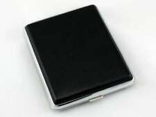 Metal Leather Double Sided King Size Cigarette Case - Black picture