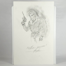 Mike Grell Signed Jon Sable Freelance Original Drawing Sketch On Marvel Paper picture