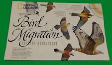 BIRD MIGRATION MAP EASTERN+ WESTERN HEMISPHERE National Geographic April 2004 picture