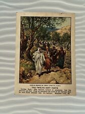 Vintage 1934 Bible  Picture Lesson Card Vol. 46 No.1 Sending Out The Disciples picture