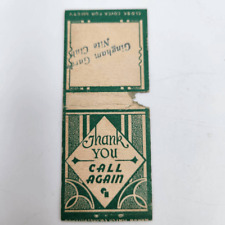 Vintage Matchcover Thank You Gingham Gardens Nite Club Bobtail picture