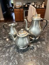 VTG MCM Teapot Water Tea Set Meeuws & Zoon Den Haag Holland Authentic Pewter picture