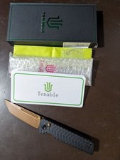 Tenable Anomaly Folding Knife Black Alum Handle Nitro-V Plain Rose Gold B2038V2 picture