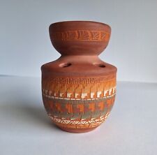 Etched Clay Vase 4.75