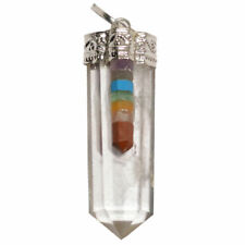 Clear Crystal 7-Chakra Rocket Flat Point Pendant picture