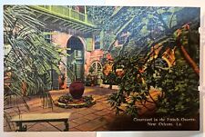 Vintage Louisiana Linen Postcard New Orleans Courtyard French Quarter picture