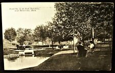 MI Reed City Pond No. 2 at Fish Hatchery 1927 Postcard picture