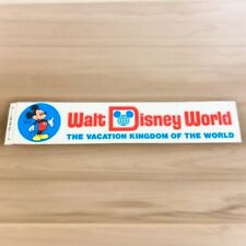 Vintage 1970s Walt Disney World Bumper Sticker Plastic Decal Mickey Mouse 14 x 3 picture