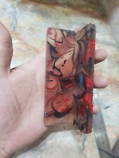 RED GREEN CUSTOM COMPOSITE KNIFE & GUN HANDLE MATERIAL BLANK SCALES AH DAMASCUS picture