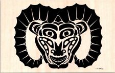 PNW Kwakiutl Mask Ram Motif Native Art Vancouver Magazine CB Greul postcard IQ7 picture