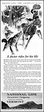 1947 Dr. Adam Johnson Vermont National Life insurance vintage art Print Ad adL60 picture