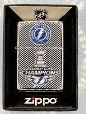 2021 Tampa Bay Lightning NHL Stanley Cup HP Chrome Zippo Lighter NEW 48060 picture