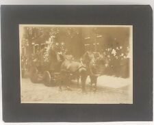 VERY UNIQUE PHOTOGRAPH OF VINTAGE POLICEMAN FUNERAL WITH HORSE CARRIAGE. picture