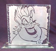 Vtg '97 Disney Convention Ursula Little Mermaid Etched Glass Panel Signed Butler picture