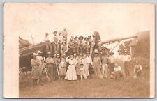 Postcard Early Farming Equipment Harvester Combine? Family 1908 RPPC C56 picture