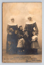 RPPC French Nuns Habit The Painful Way Goodbye to Children Postcard picture