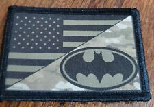 Subdued Batman USA Flag Multicam  Morale Patch  Tactical Military USA Army hook picture