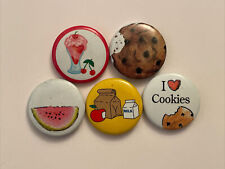 1994 Pleasant Company Pin Lot of 5 - Food & Drink Cookies Watermelon Button picture