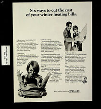 1967 PG&E Cut Cost Winter Heating Bill Mom Kid Vintage Print Ad 24510 picture