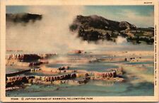 Jupiter Springs Mammoth Yellowstone Park Linen Ct Art Colortone Unp Postcard picture