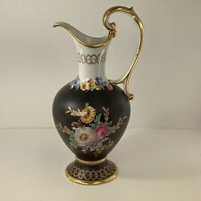 Vintage BAVARIAN gold accent painted porcelain vase jug ewer Rudolf Waechter picture