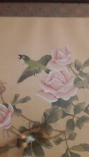 A Pair Of Beautiful Oriental Wall Art Pictuures Hand Painted On Silk picture