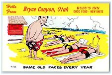 c1960s Hello From Ruby's Inn Girls Tanning Bryce Canyon Utah UT Yachts Postcard picture