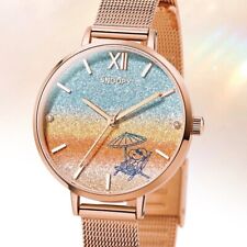 Peanuts Snoopy Happy Sunset Beach Wristwatch Diamond Sparkles Gradation Official picture