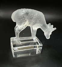 Lalique Crystal DAIM Spotted Feeding Deer Crystal MINT Statuette Older Signature picture