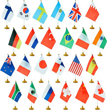 Juvale Set of 24 Small International Country Flags of the World with Stands for  picture