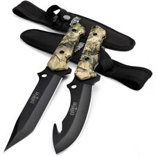 MOSSY OAK 2 Piece Fixed Blade Hunting Knife Set Full Tang Handle Sheath Included picture