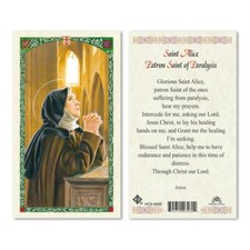 Saint Alice Patron of Paralysis Laminated Prayer Card picture