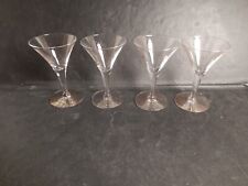Vintage Rare Dorothy Thorpe Gold Fleck Cocktail Stem Glass Set of 4 picture