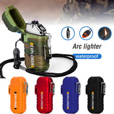 USB Rechargeable Waterproof Electric Lighter Dual Arc Plasma Flameless Windproof picture