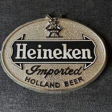 Heineken Imported Holland Beer Sign - 1966 Van Munching Inc. Silver & Black picture