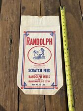 Randolph Mills Scratch Feed Vintage Paper Sack 10 Lb North Carolina Advertising picture