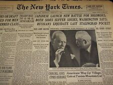1943 FEB 3 NEW YORK TIMES - JAPANESE LAUNCH NEW BATTLE FOR SOLOMONS - NT 1033 picture