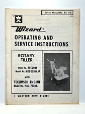 Vintage Western Auto Stores Wizard Rotary Tiller Operating Service Owners Manual picture