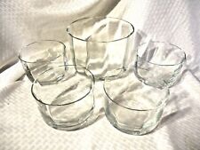 Elegant Crystal Salad Serving and 4 Individual Bowls Beautiful 12 Sided picture