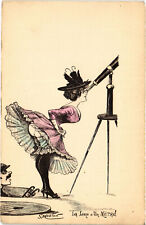 PC ARTIST SIGNED, SHEEP, GLAMOUR LADY, RISK, Vintage Postcard (b51881) picture